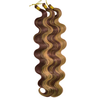 24inch Synthetic Braiding Hair Bulk Ginger Loose Wave Boho Crochet Braids Hair Extensions Body Wave Hair Bundles for Black Women 1