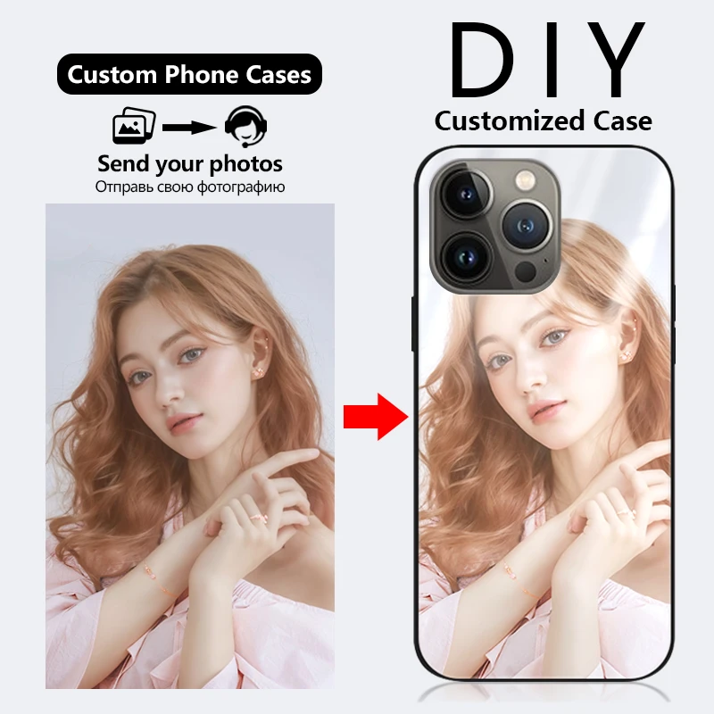 Funda Personalizable Para IPhone 11-16 Pro Max - Diseño Vidrieras, Azul/violeta, Plástico Rígido