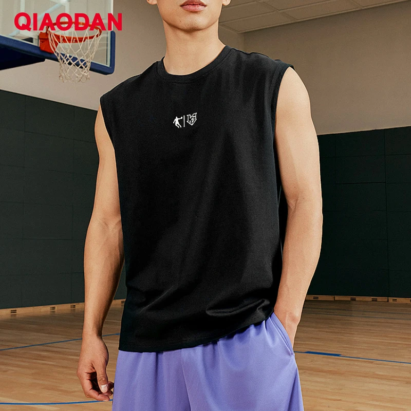 QIAODAN Sports Vest for Men 2024 Comfortable Sweat Absorption Athletic Breathable Loose Casual Sleeveless T-shirts XVS23241162