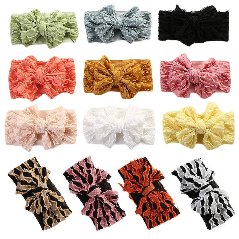 

1PC Cute Big Bowknot Baby Headband Solid Color Baby Girls Elastic Turban Kids Hair Bands Newborn Headwrap Baby Hair Accessories