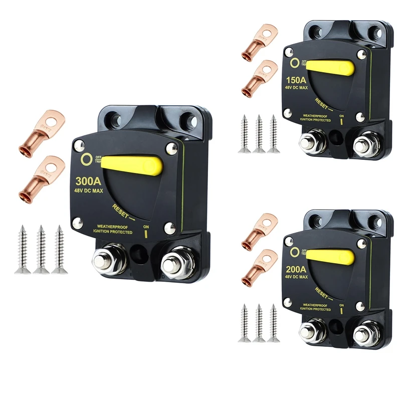 300 Amp Circuit Breaker With Manual Reset Switch High Amperage Plastic For Marine Rvs Yacht Trolling Boat Battery Solar System