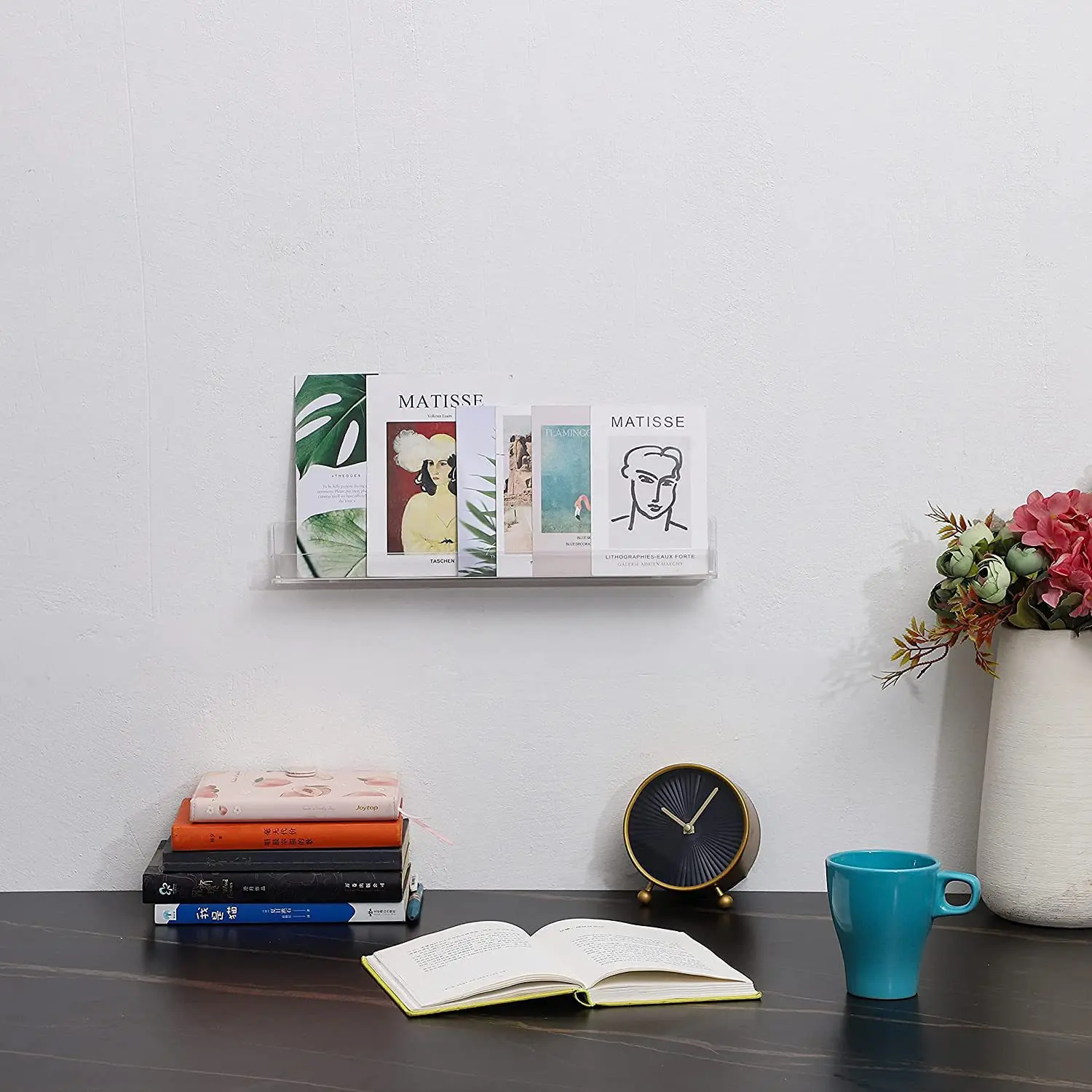 Clear Acrylic Magazine Organizer Shelf Wall Shelves Doll Display Storage Rack Living Room Floating Shelves Books Plants Ledge