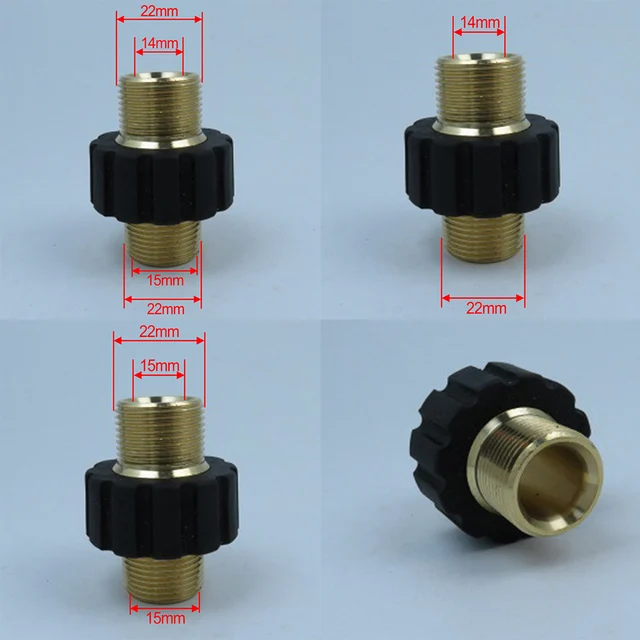 Nyomásmosó Tömlő Gyors Csatlakozó M22 Metrikus Férfi Szál Illesztő Adapter Kerti Nagynyomású Mosó - Image 6