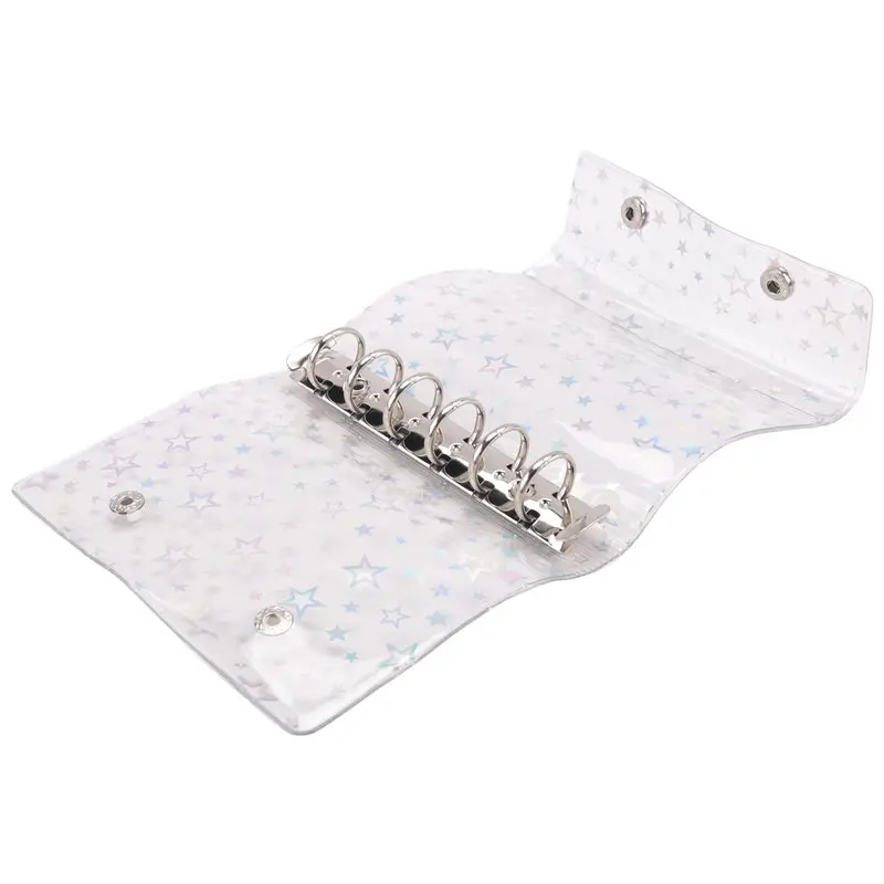 예산 바인더 커버 투명 PVC 바인더 글리터 스타 리필 가능 노트북 쉘 프로텍터(스냅 2개 포함)