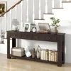 Farmhouse Entryway Table, Narrow Console Table w/ 4 Storage Drawers & Open Shelf, Rustic Long Sofa Table,  Hallway 2