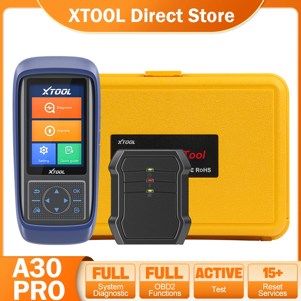 XTOOL A30PRO Сенсорный экран, 15 сервисных функций, полная система диагностики, OBD2-инструменты, Автомобильный сканер, активное тестирование, бесплатное обновление, Поддержка CAN FD