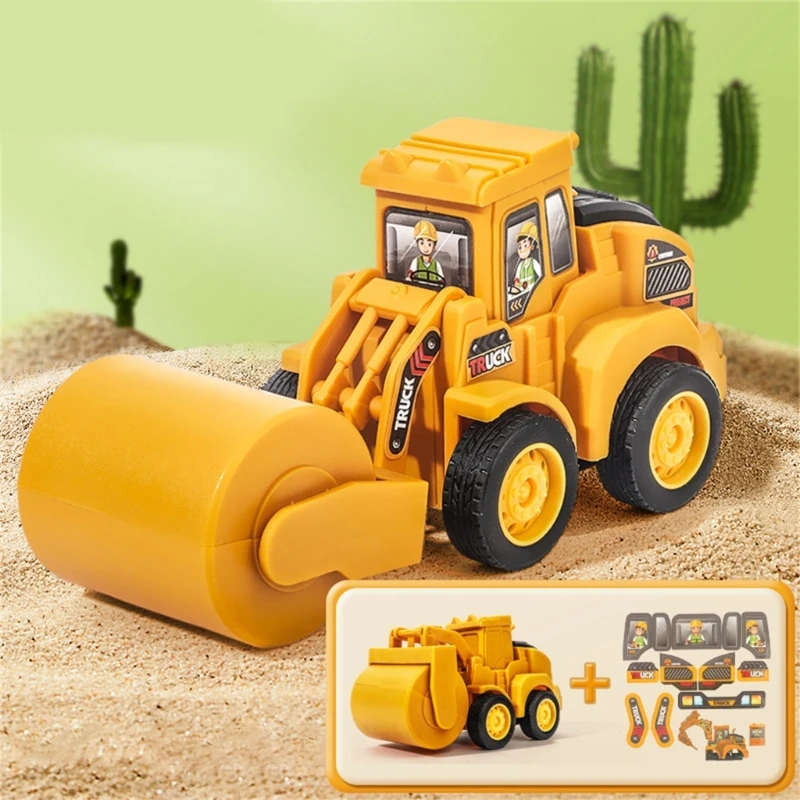 

Kids Toy Car Construction Vehicle Press and Go Inspire Imagination and Operation Skills DIY Stickers for Added Fun