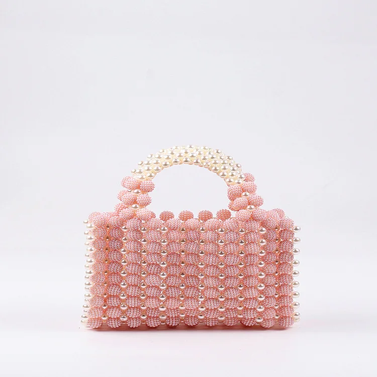

Popular Yangmei Ball Pearl Dinner Dress Handbag Hand-Woven Square Bag