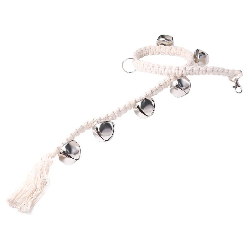 Cotton Rope Dog Training Bell Woven Adjustable Puppy Rope Bells Durable Hanging Alarm Dog Talking Button for Potty Training