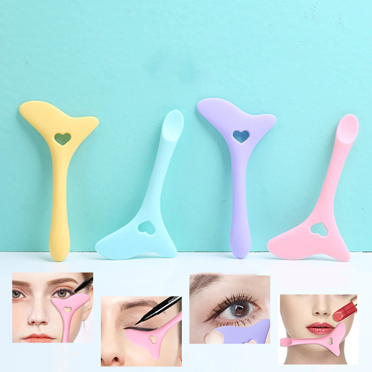 1PS Silicone Eyeliner Auxiliary Artifact makeup tools eyebrow stencil tool eyeliner stencil tool eye makeup tools Cosmetic Products To Draw Eyeliner Eyebrow Lipstick Auxiliary Tool