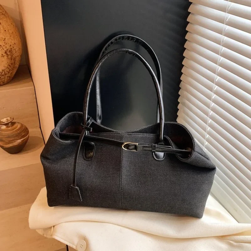 Borsa a Spalla in Denim alla Moda e Versatile per Donna 2026, Borsa Casual di Alta Qualità a Grande Capacità con Tracolla Singola - immagine 5