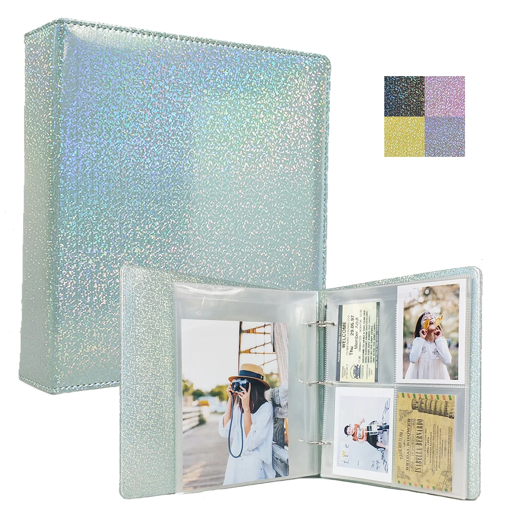 PLRBOK A5 Binder 3Ring Laser Dazzling Photo Album Photocard Holder Idol Card Holder Cute Notebook Diary Office Accessories Diary collection book a6 kpop idol photocard binder loose leaf dog cat photo card holder photo book jacket plush idol photo album