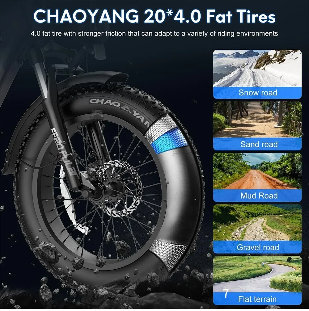 BLJ Ebike 20X4.0 Tire 750W 48V 13AH 20 inches Men's and women's electric bicycle suitable for urban beaches electric bicycle electric bike