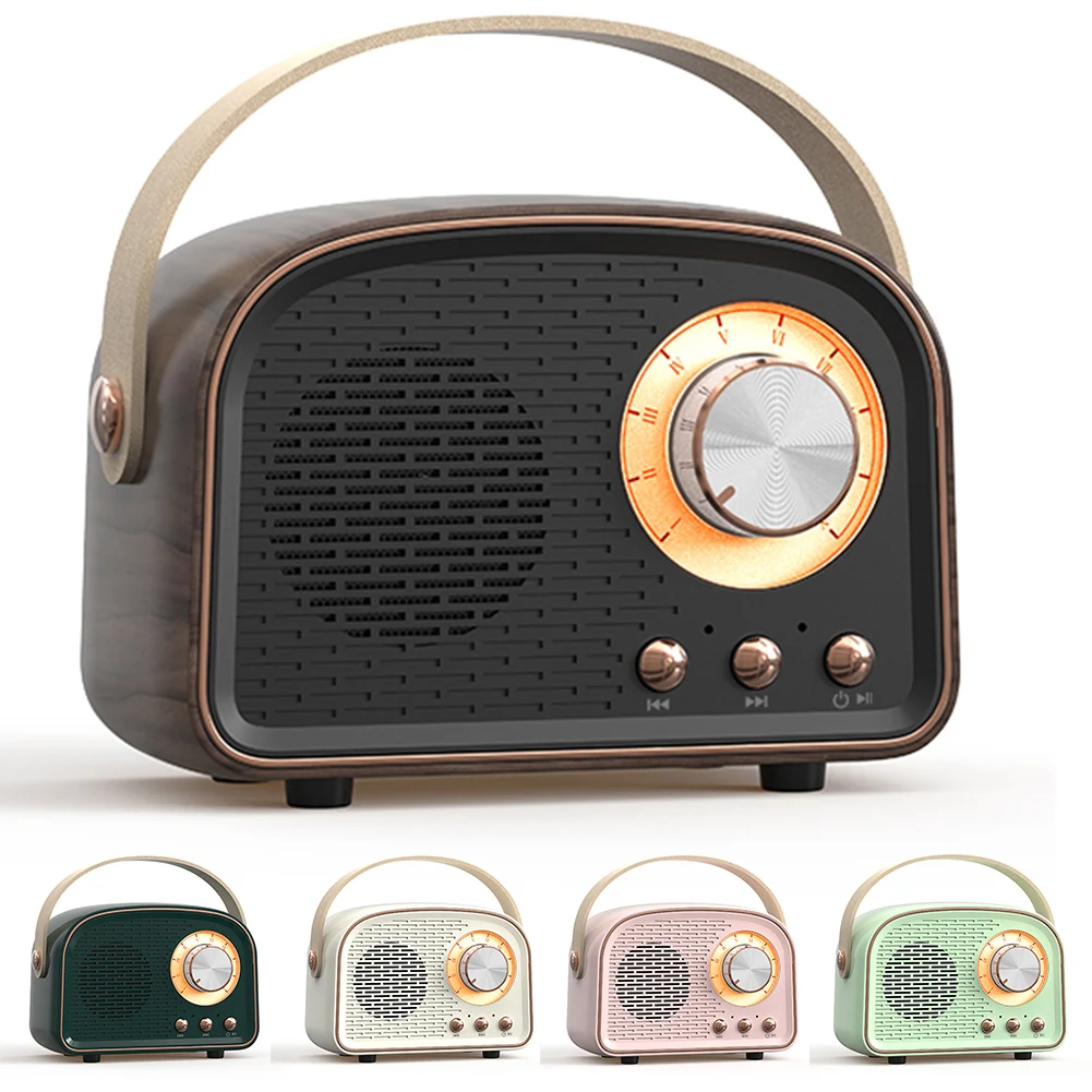 Altoparlante Bluetooth Retrò Compatibile Con Radio Fm Altoparlante Wireless Portatile Mini Wireless Vintage Sound Outdoor Wireless Stereo