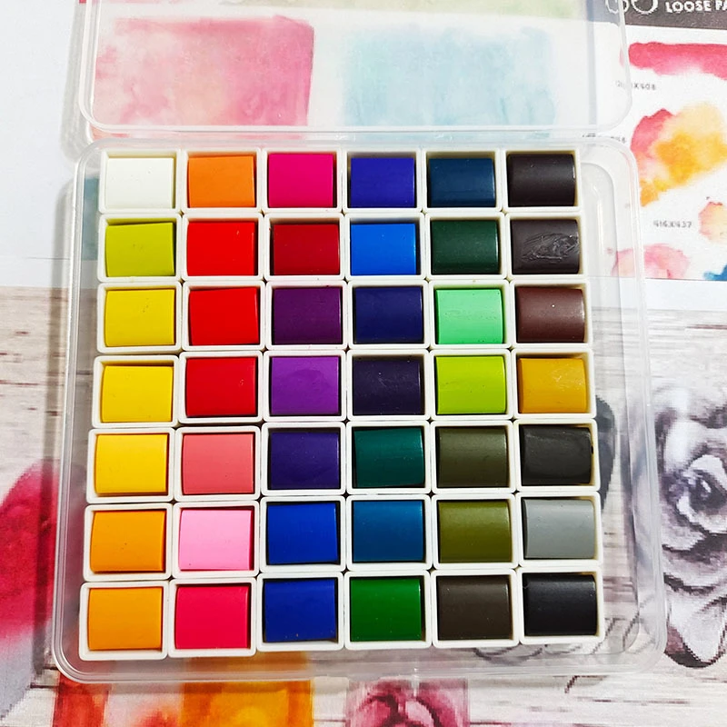 顔料41種42個セット ハンドメイド絵の具等 42 Color 2ml Solid Color Watercolor Pigment Set Artist's Art