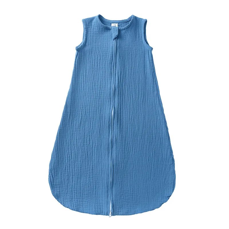 Spring Summer Solid Infant Zipper Sleepsacks Boy Girl Baby Thin Sleeveless Vest Sleepbag Kid Cotton Quilt Newborn Clothes