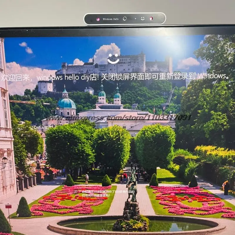 윈도우 헬로 카메라 얼굴 인식 로그인 1080P 노트북 데스크탑 범용 카메라, 윈도우 10 및 11 지지대 (새 버전)