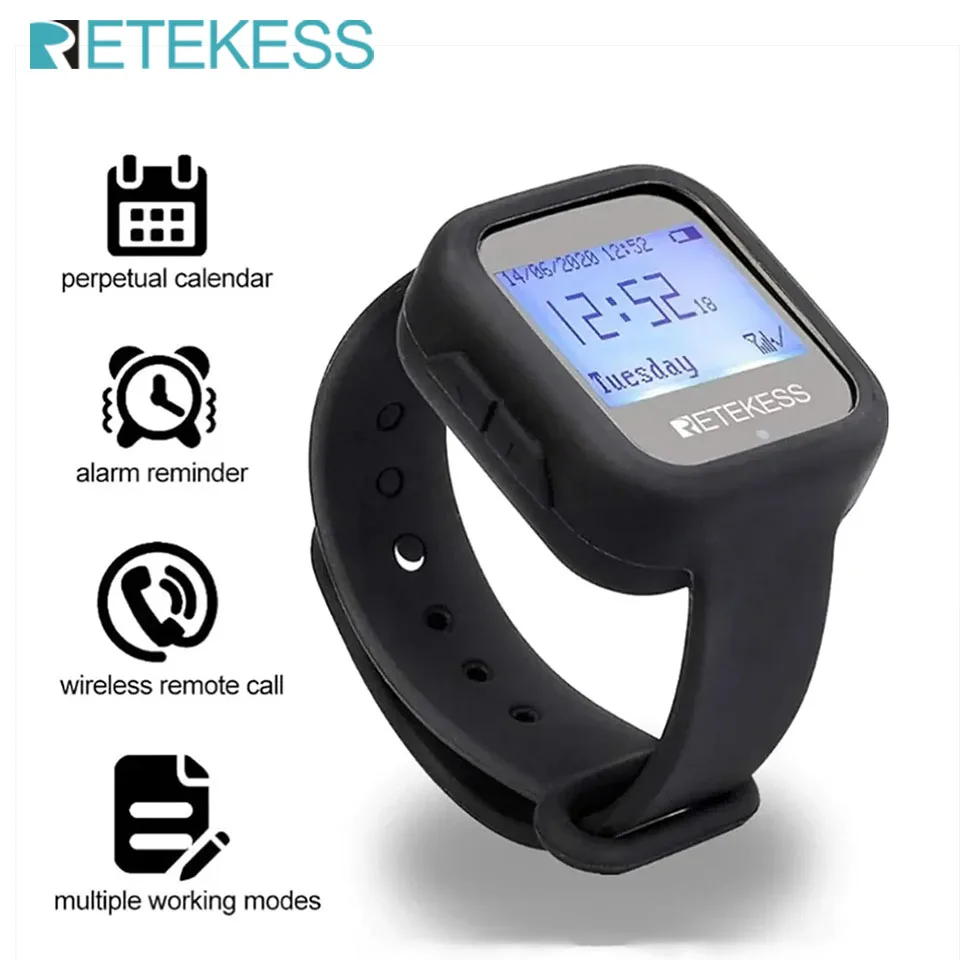 RETEKESS TD106 Waterproof Dustproof Watch Receiver Long Distance for Wireless Calling System Waiter Restaurant Equipment Cafe