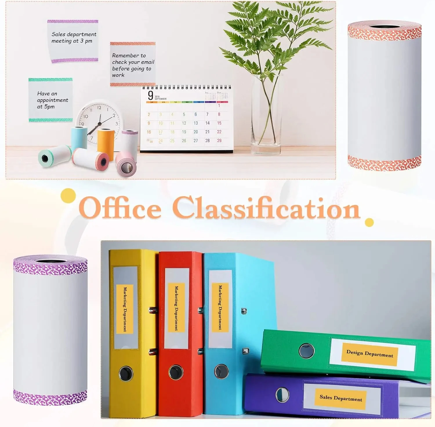 9 Rolls Thermal Printer Paper Adhesive 57X30mm Mini Printing Paper Rolls Printable Stickers For P1 Printer PeriPage A6 thermal paper,printer sticker paper,printing paper,thermal paper roll,thermal printer paper