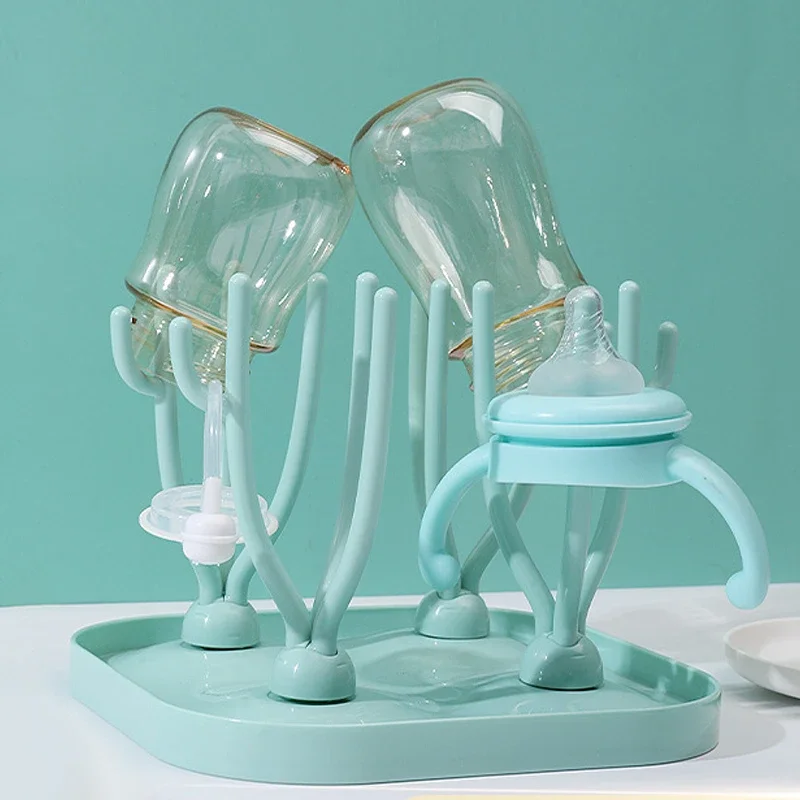 Bottle Dry Rack Baby Bottle Drain Drying Racks Blue Pink Baby Cleaning Dryer Drainer Storage Drying Rack