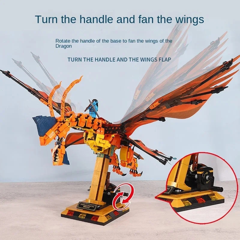 

Avatar Flying Dragon Rider model movable figures compatible with LEGO Dragon Jigsaw Building Block Toys Desktop Decoration