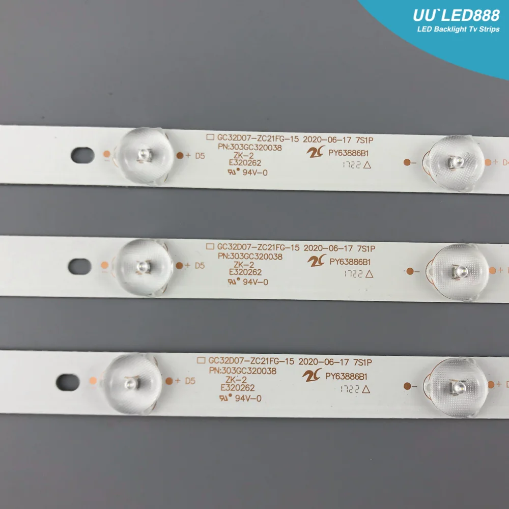 GC32D07-ZC21FG-15 New 3 PCS/lot 7LED LED backlight strip for RF-EG320B32-0701S-07AAOC LE32A1138/80 303GC320038 32PHF5081/T3 tv