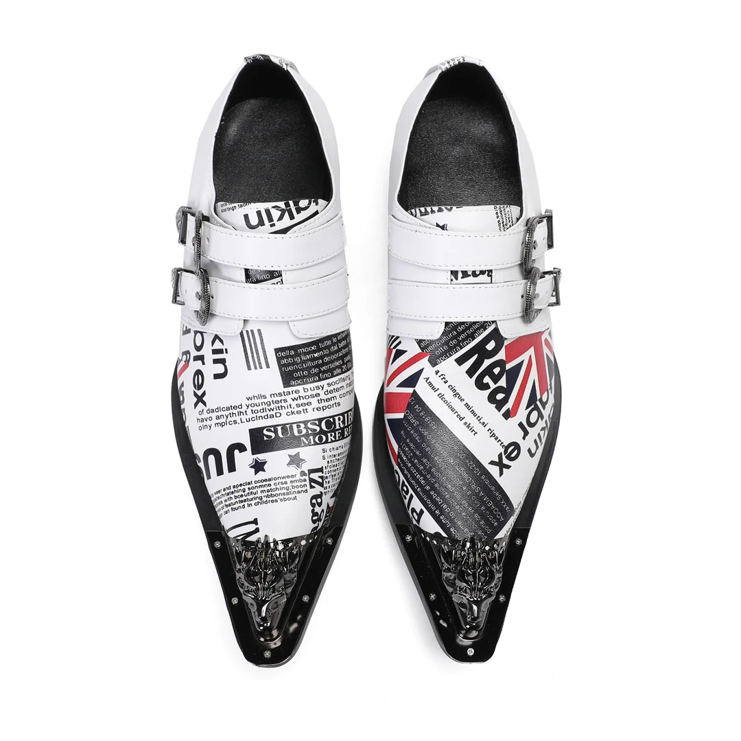 Italian style fashionable white leather dress, men's pointed slippers, formal, business, party shoes for men!