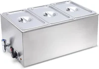 Commercial Grade Stainless Steel Bain Marie Buffet Food Warmer Steam Table for Catering and Restaurants, Good for Parties Buffet 1