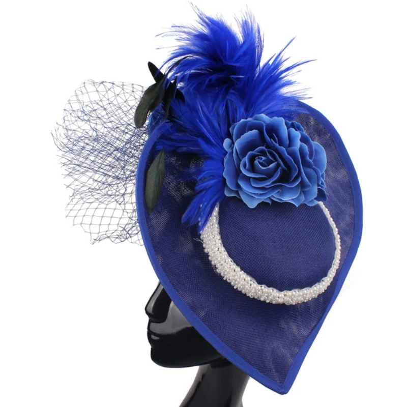 News Teardrop-shaped Sinamay Fascinator Wedding Millinery Hat Party Carnival Fedora Hats Kentucky Derby Headpiece Church Top Hat 6