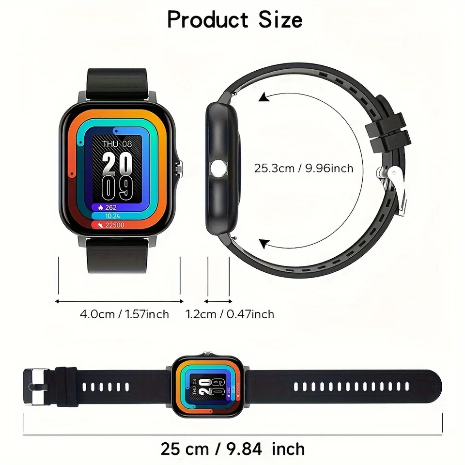 Exklusive Smartwatch (1 Stück) mit kabelloser Anruffunktion, Digitalanzeige, elektronischem Uhrwerk, Silikon und Edelstahl_voghion.com