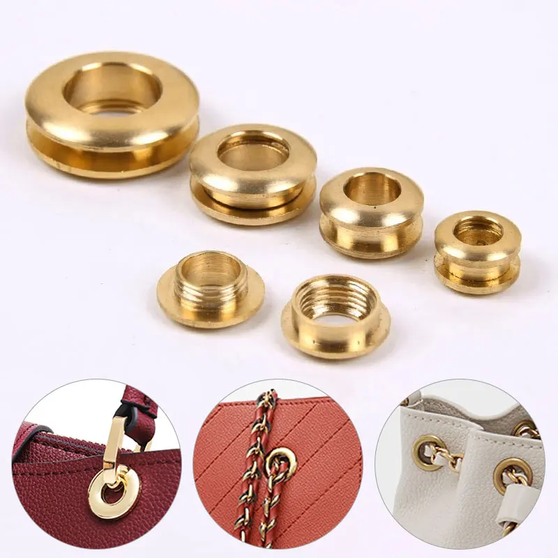 Solid Brass Screw Back Eyelets 1PC With Washer Grommets Bag Garment Shoes Clothes Jeans Leather Craft Accessories Buckles