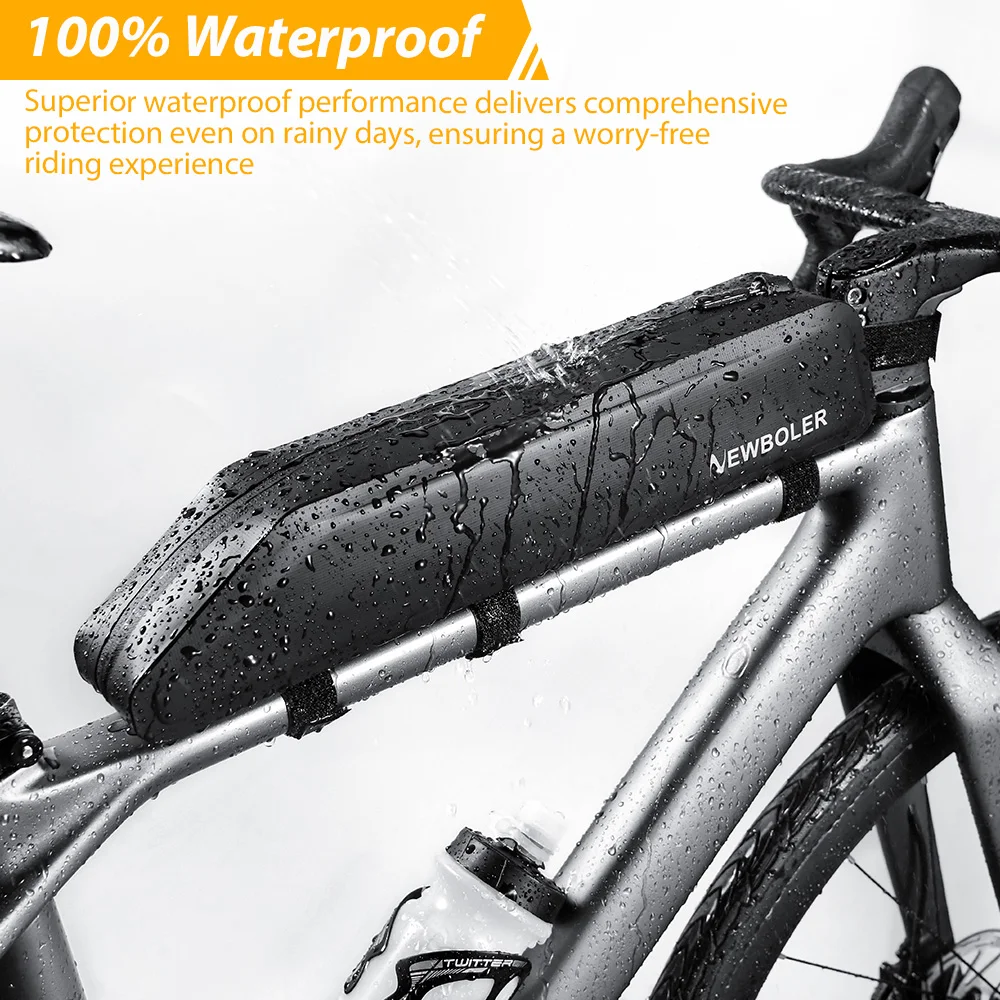 NEWBOLER 2L Fahrradtasche, tragbare Rahmentasche für den Vorderrohr, MTB-Rennrad-Gepäcktasche, große Kapazität, ultraleichte Fahrradtasche – Detail 4