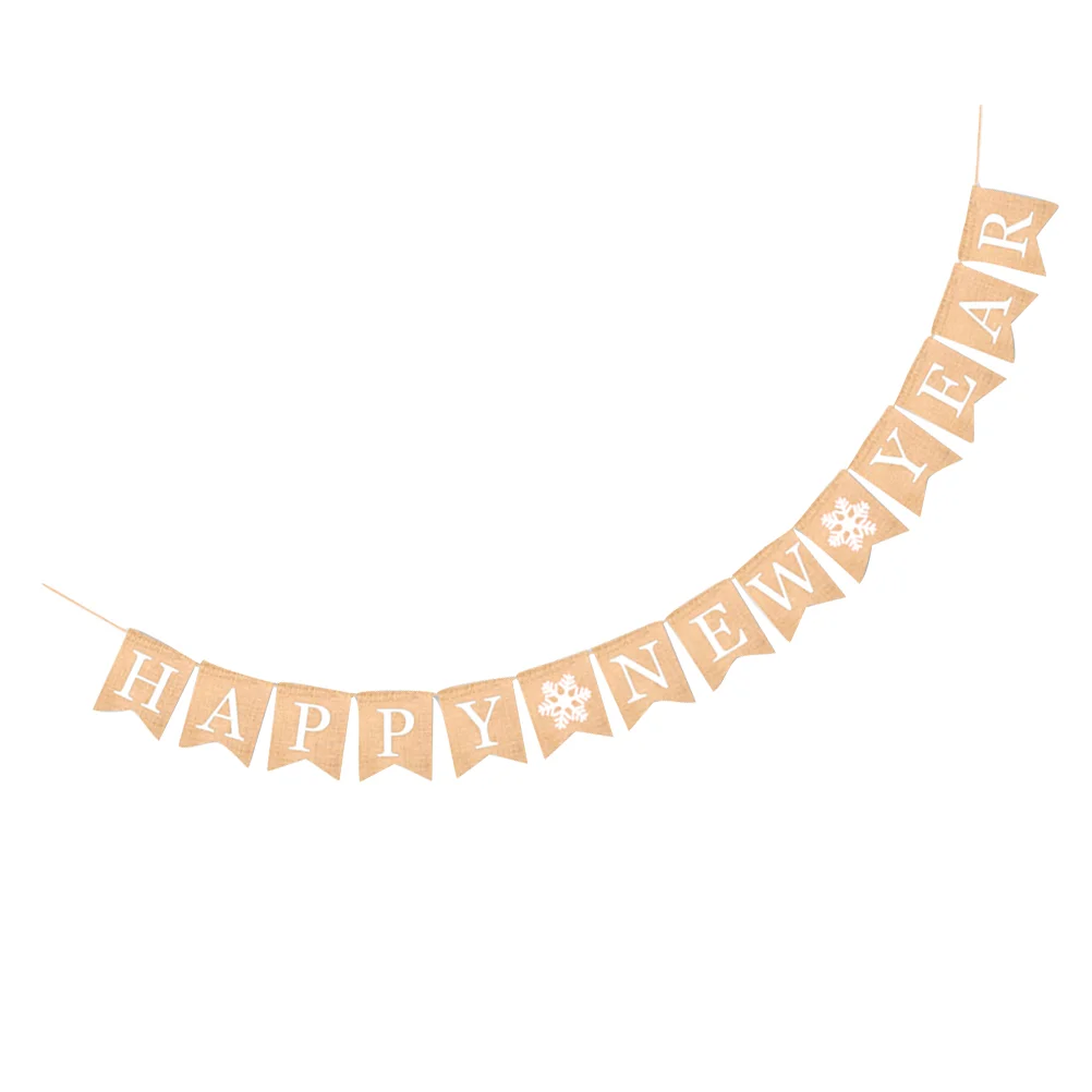 

Flower Garlands New Year Party Hanging Bunting The Banner Holiday Vintage Burlap White
