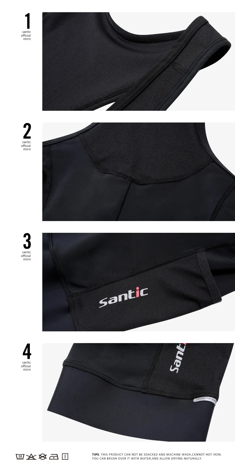 Santic Herren-Radhose, Sommer-Rennradhose, gepolsterte MTB-Fahrradhose, atmungsaktive, elastische Reithose, S-4XL – Detail 12