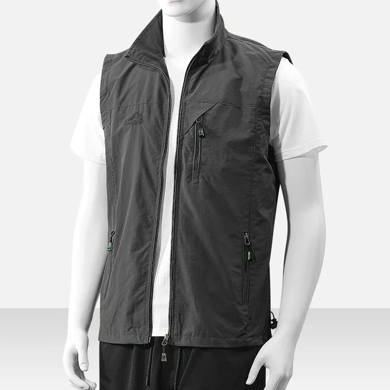 Spring and summer vest jacket for casual sports, waterproof, windproof, breathable, ultra-thin men's fishing vest 6