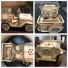 DIY Mechanical Off-road Cars Wood Puzzle Toys Child Classic Jeep Building Block Kits Models for Boys Adults 3d Ww2 Military Gift 5