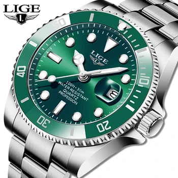 LIGE Top Brand Luxury Fashion Diver Watch Men 30ATM Waterproof Date Clock Sport Watches Mens Quartz Wristwatch Relogio Masculino 1