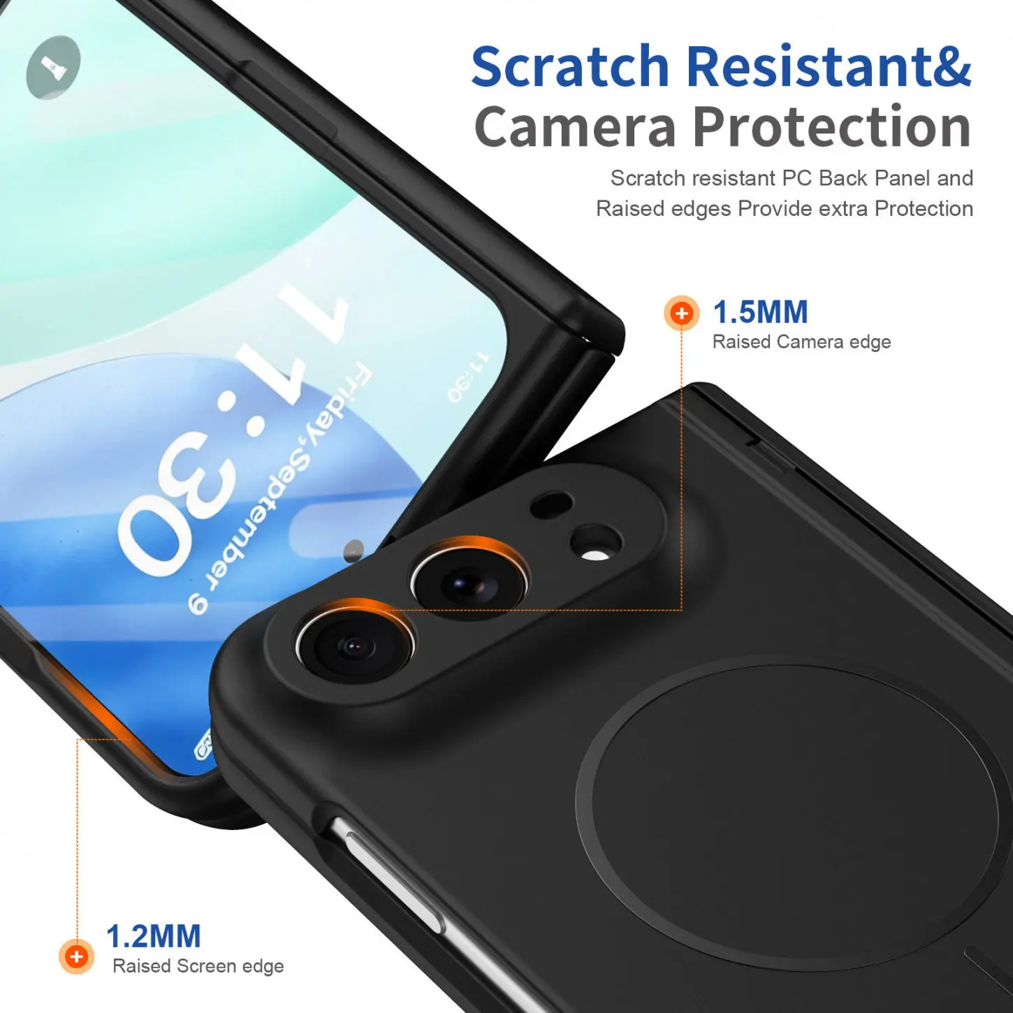 Premium Magnetic Wireless Charging Case with Built-in Screen Protector and Frosted Cover