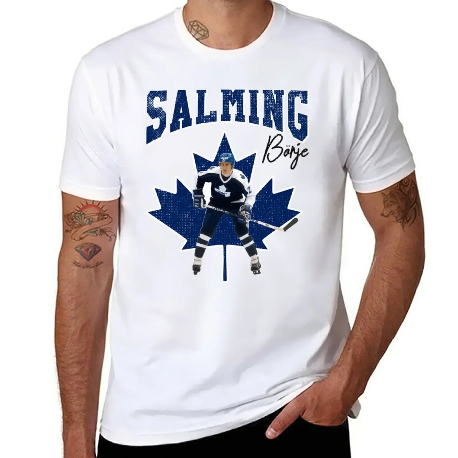 Borje-b? rje Salming camiseta de talla grande para hombre, camisetas de manga corta, moda coreana, camisetas informales con estilo