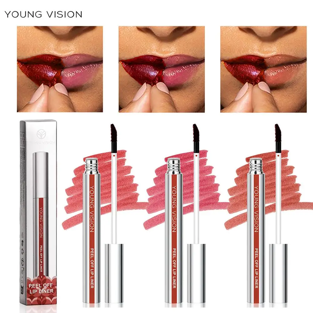 Pink Peel Off Lip Liner Lasting Waterproof Natural Matte Lips Outline Contour Tattoo Lip Stain Dye Tear-Off Lipstick Makeup N E