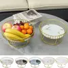 Modern Single Tier Metal Iron Wire Fruit Basket Stylish Sturdy Round Fruit-Bowl Large Capacity Fruit Tray Bread 3