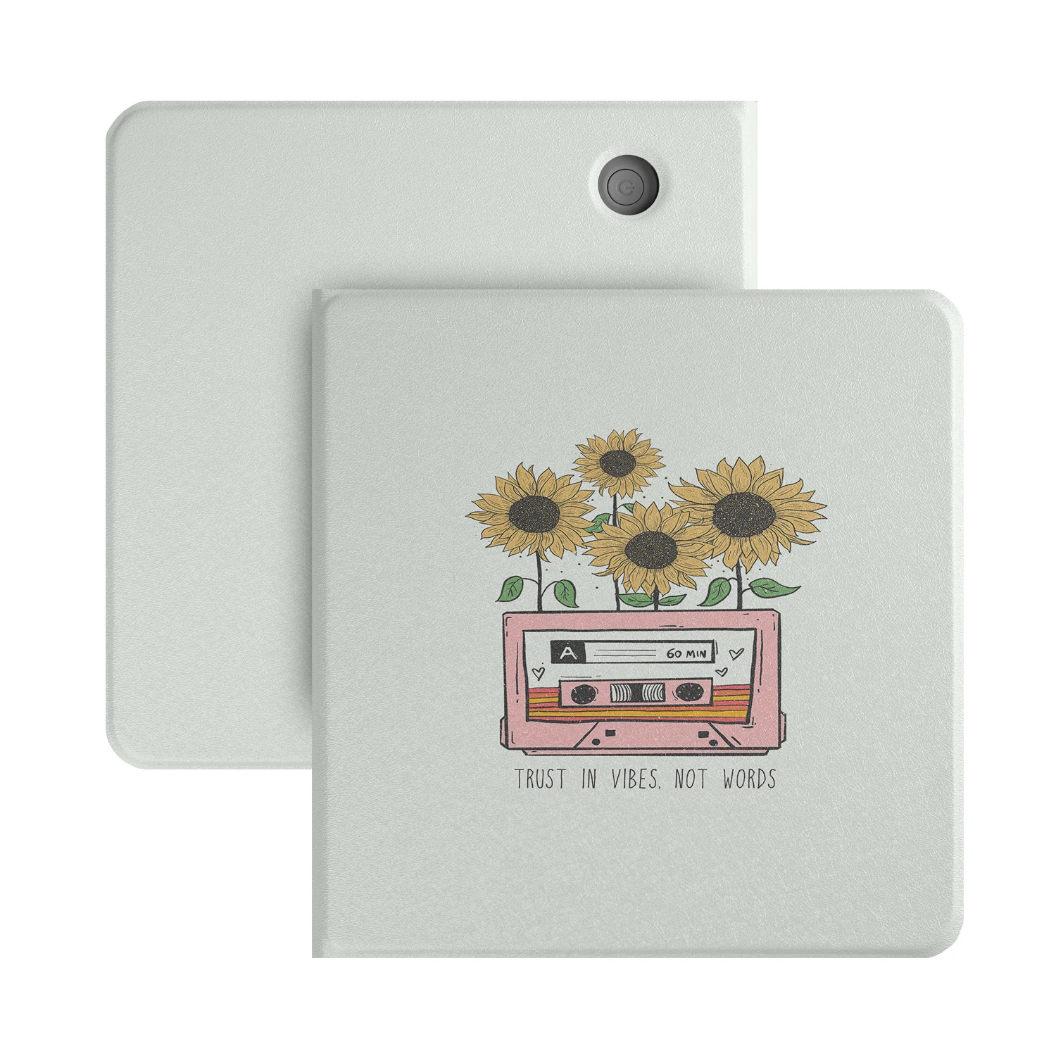 Floral Illustration Detachable Magnetic Case with Clear Back