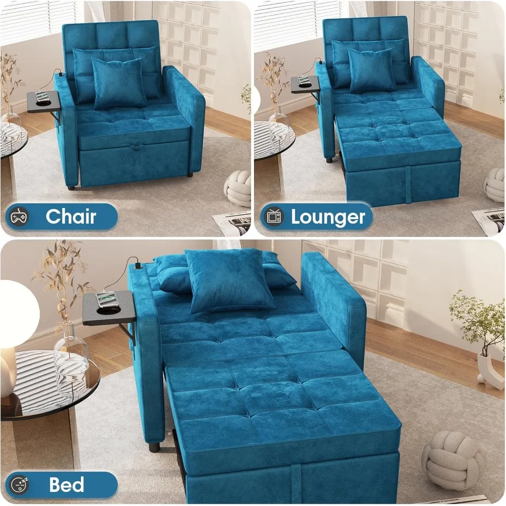3-in-1 Velvet Sofa Bed 5