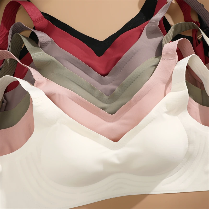 Seamless Underwear For Women Large Breasts Bras Sexy Padded Push-up Bralette Female Soft Support Sports Brassiere Intimates