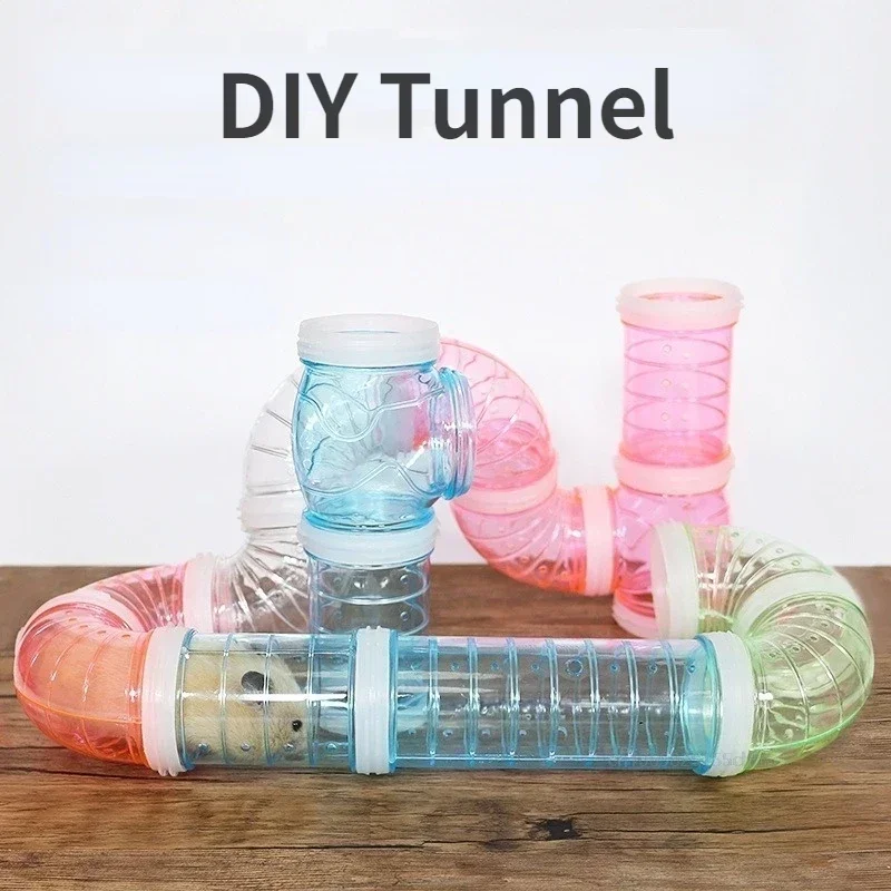 Hamster Toy Maze Hamster Cage Tunnel Small Pet Tunnel Cute DIY Hamster Tunnel Toy Sports Training Pipeline Transparent Runway