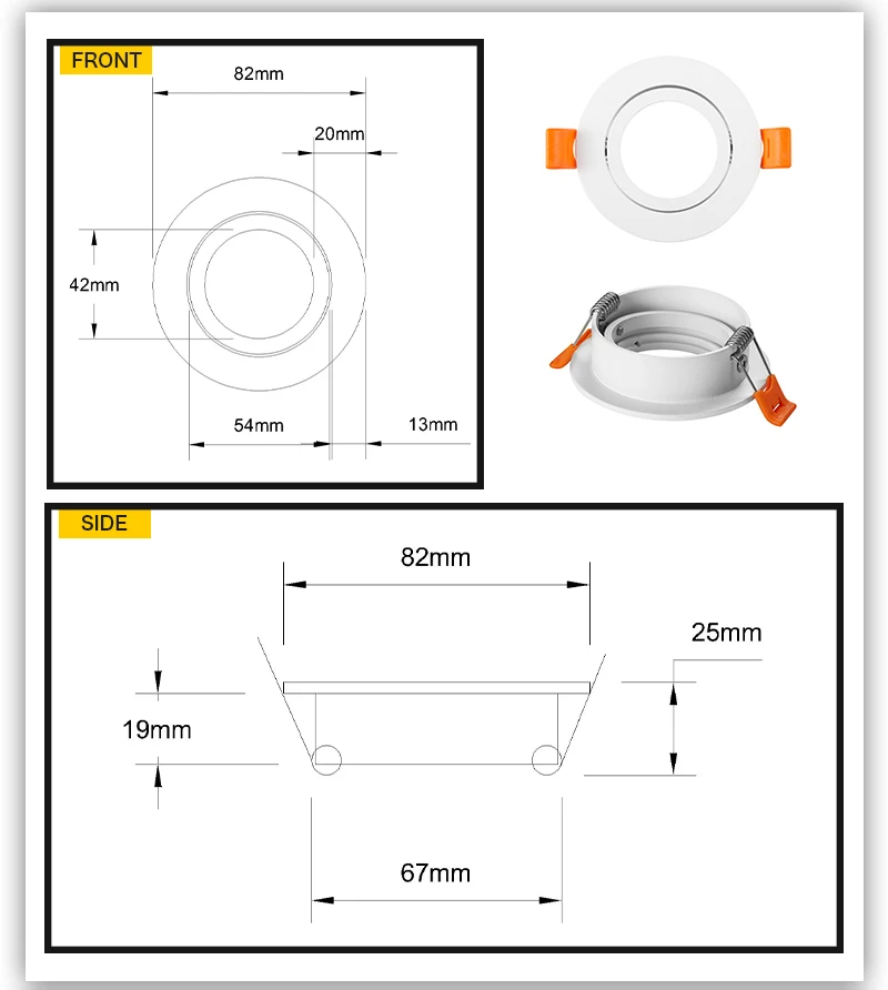 1/10PCS Adjustable Ceiling Light Frame Holder for GU10 Sb113683377b346068230feed28ee1fd2N