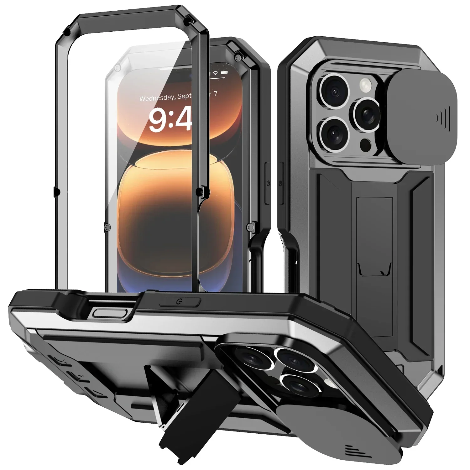 Ultimate Armor Metal Phone Case with Built-in Kickstand and Shockproof Protection