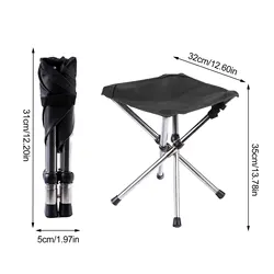 Portable Folding Tripod Stool: Compact Outdoor Chair for Camping, Fishing, and Beach Activities (L Size)