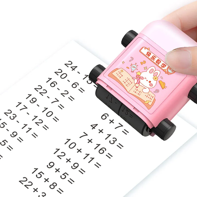 

New Teaching Stamps for Kids 2 In 1 Math Practice Stamps Within 100 Addition and Subtraction Dual Head Smart Math Roller Stamp