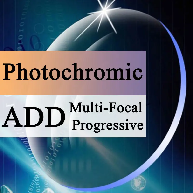 A Pair Lenses Multi-Focal Progressive + Photochromic Lens Aspheric Prescription Myopia Glasses Presbyopia 1.56 & 1.61 & 1.67